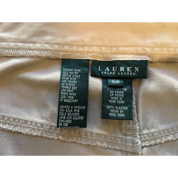 Lauren Ralph Lauren Skirt Women’s PLUS SZ 16W Beige Khaki Cotton A-Line Casual P - Picture 5 of 11